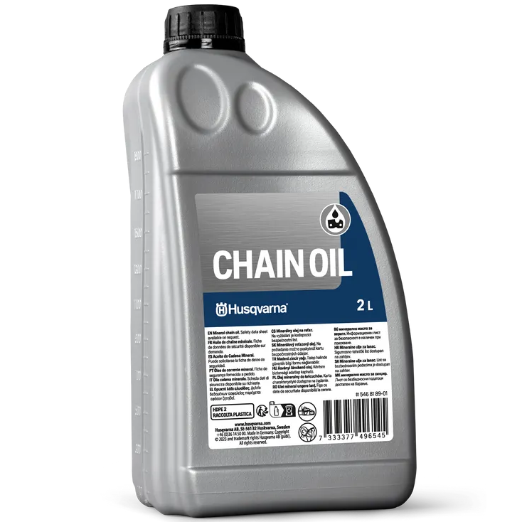 2L Minerálního oleje na mazání lišty a řetězu